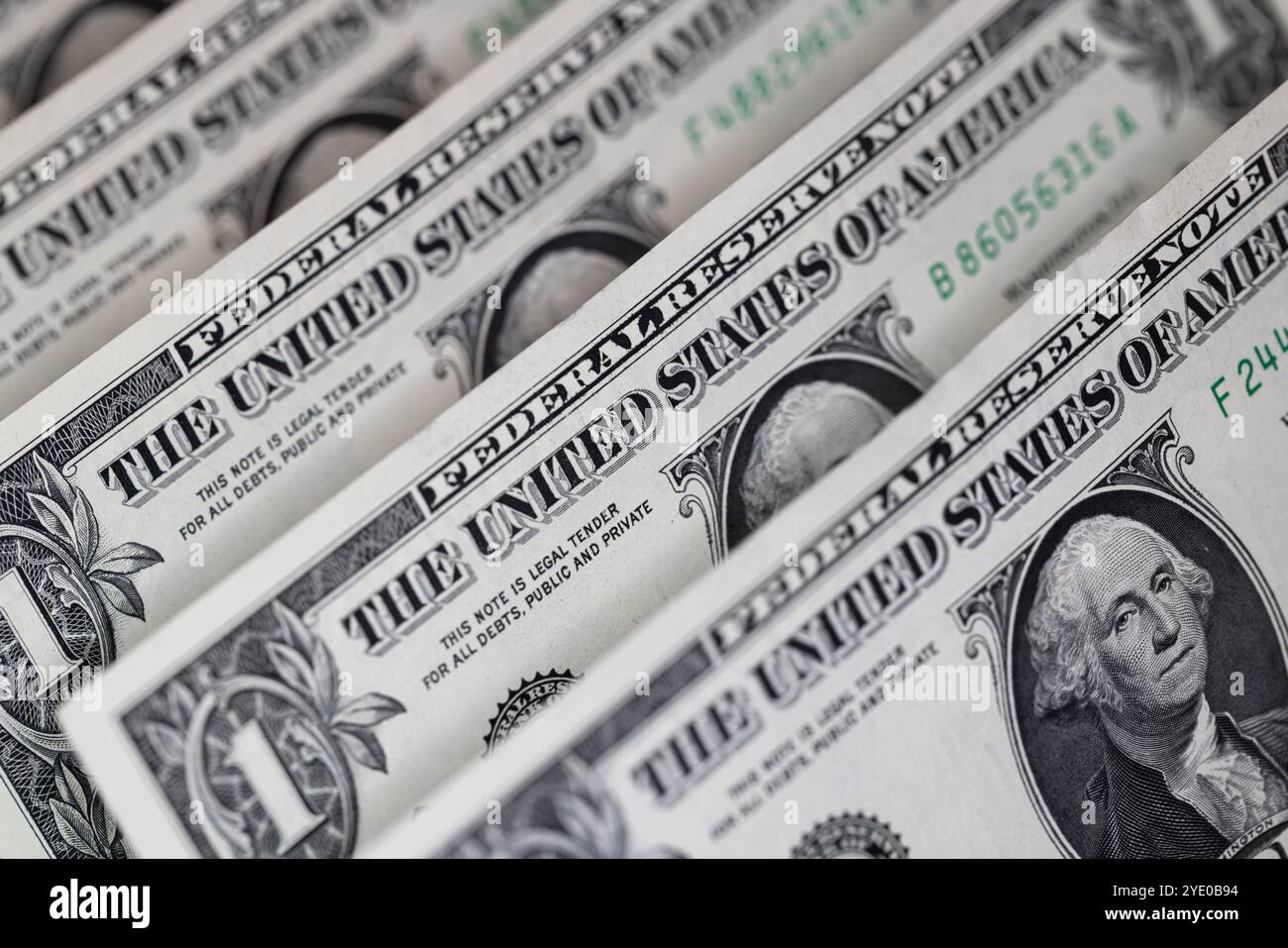 Hintergrund für 1-Dollar-Banknoten zu Designzwecken Stockfoto