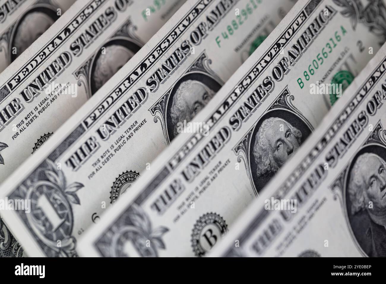 Hintergrund für 1-Dollar-Banknoten zu Designzwecken Stockfoto