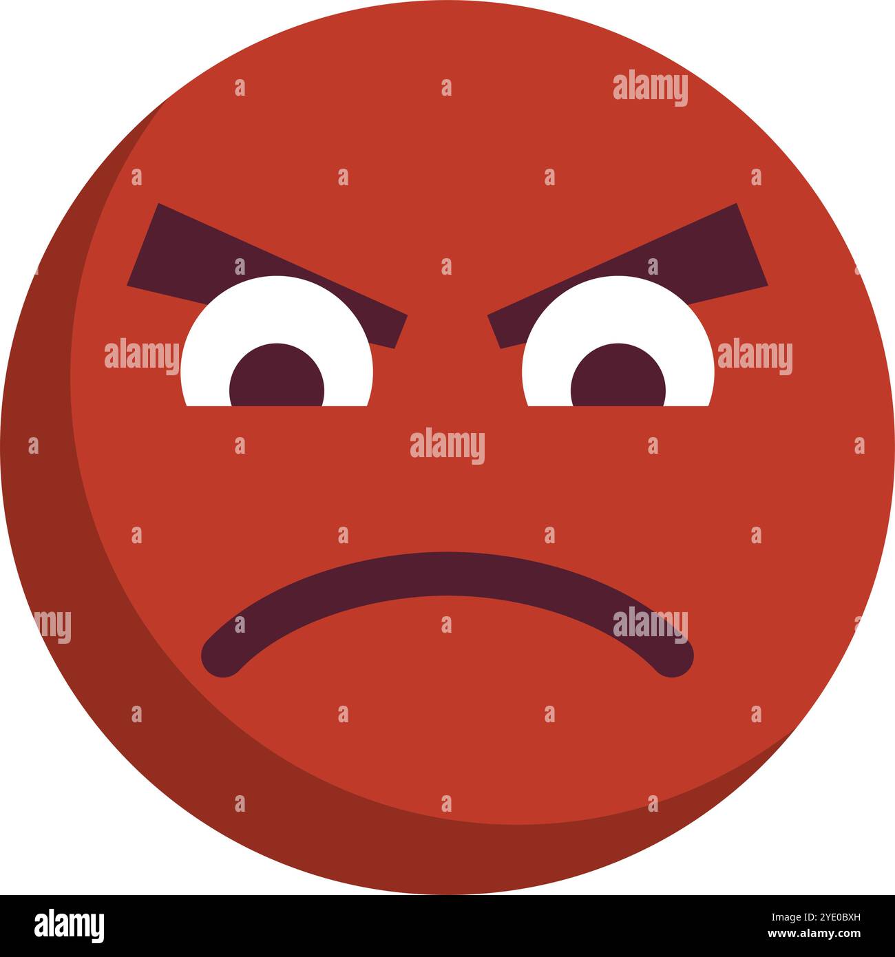Sieh nach unten auf das Symbol „Angry Face“. Editierbarer Vektor. Stock Vektor