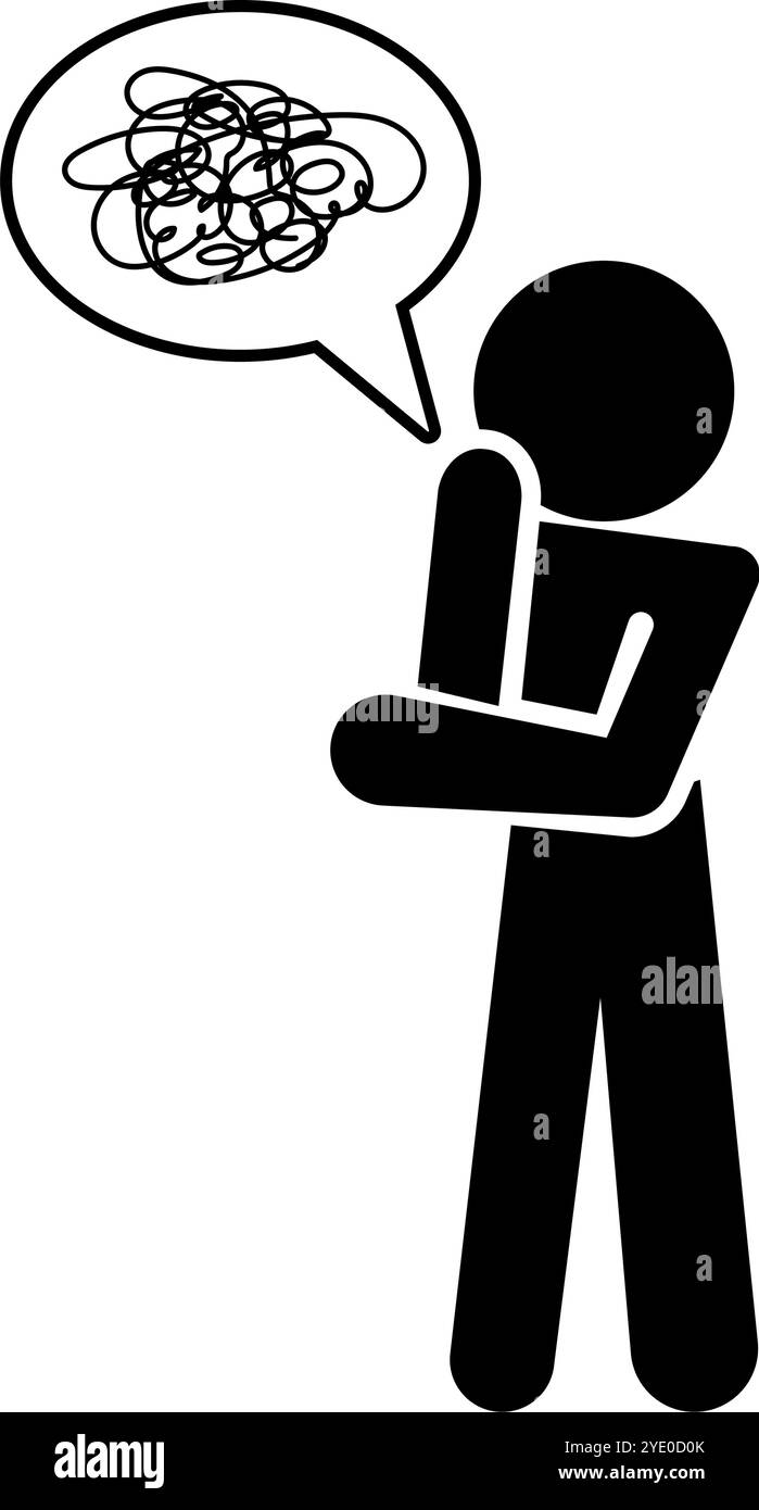 Ballon-Symbol für „Distress Person“ und „Distress Speech“. Editierbarer Vektor. Stock Vektor