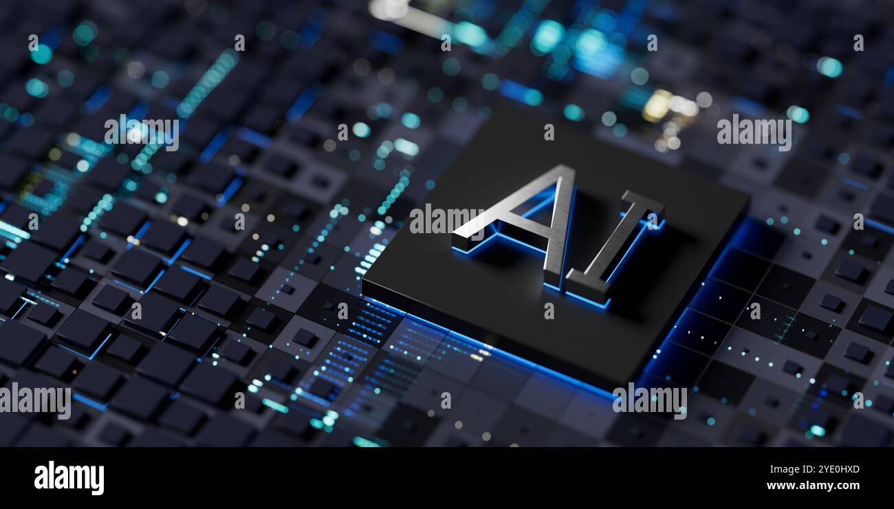 Künstliche Intelligenz maschinelles Lernen große Sprachmodellautomatisierung KI Stockfoto