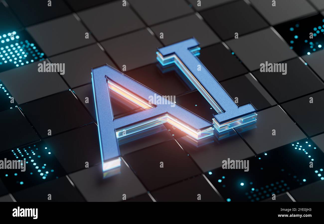 Künstliche Intelligenz maschinelles Lernen große Sprachmodellautomatisierung KI Stockfoto