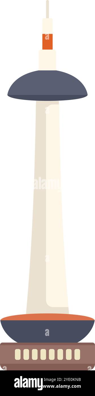 Seoul namsan Tower, hoch auf dem Gipfel, südkoreanisches berühmtes Wahrzeichen und beliebte Touristenattraktion Stock Vektor