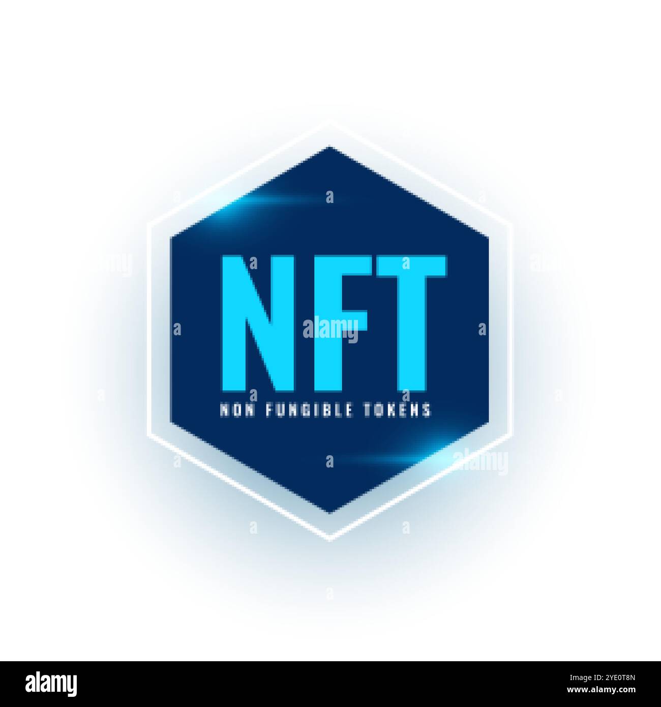 Digital Asset NFT Blockchain-Technologie – Hintergrundvektor Stock Vektor