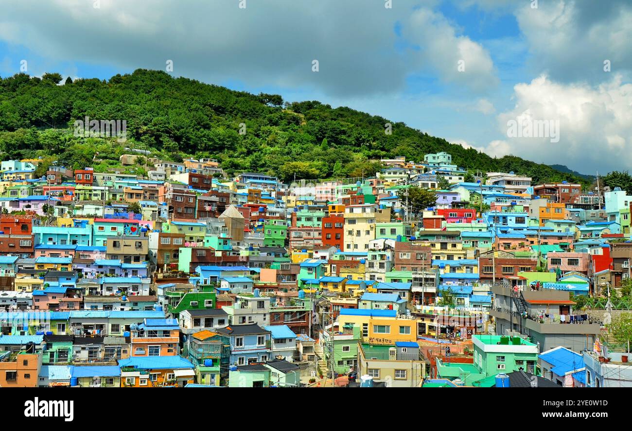 Gamcheon Culture Village (Koreanisch 감천문화마을) ist eine Stadt im südkoreanischen Stadtteil Gamcheon-dong im Bezirk Saha in Busan. Stockfoto