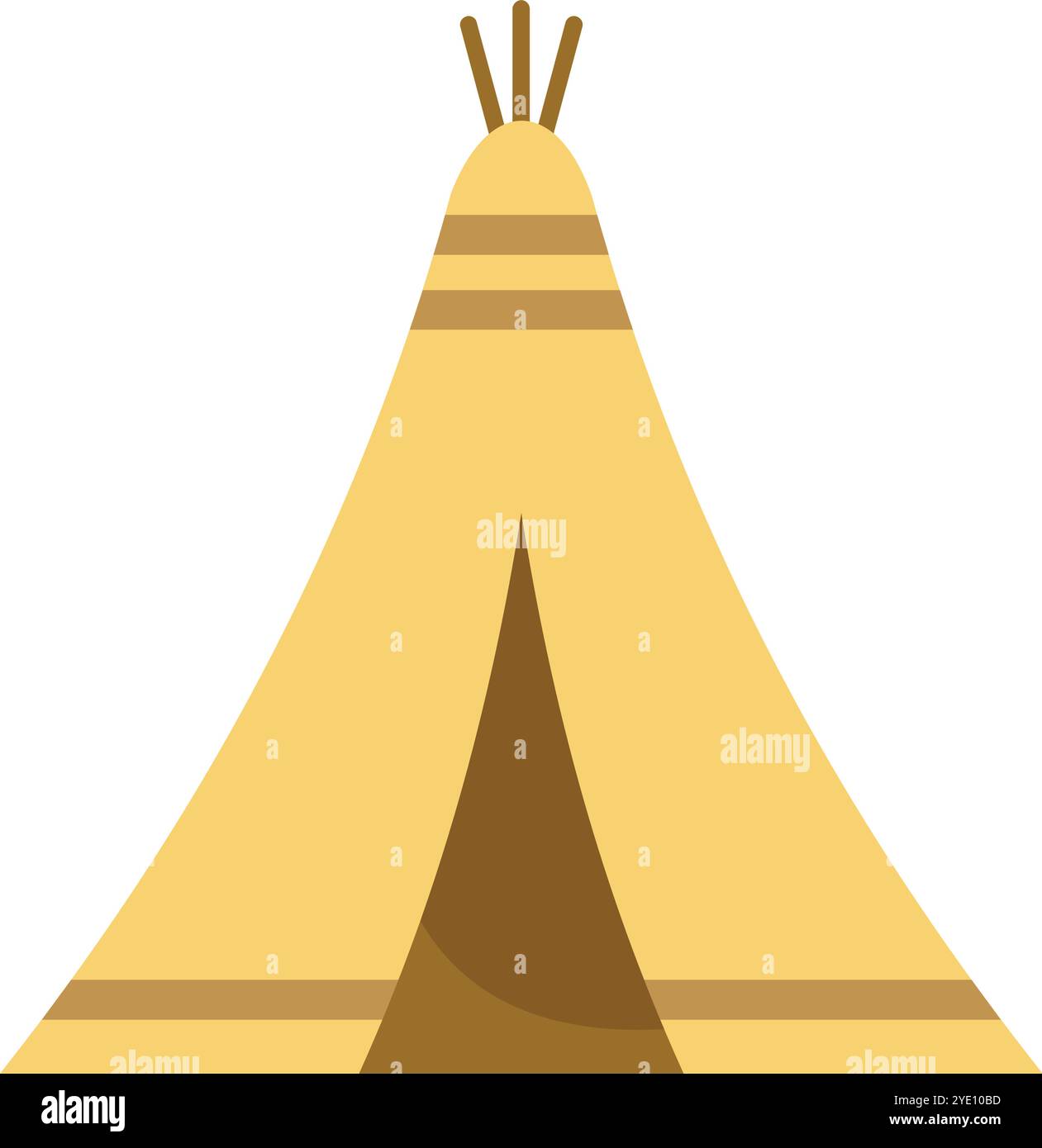 Diese Illustration zeigt ein klassisches indianisches Tipi, das seine ikonische konische Form und das traditionelle Design zeigt Stock Vektor