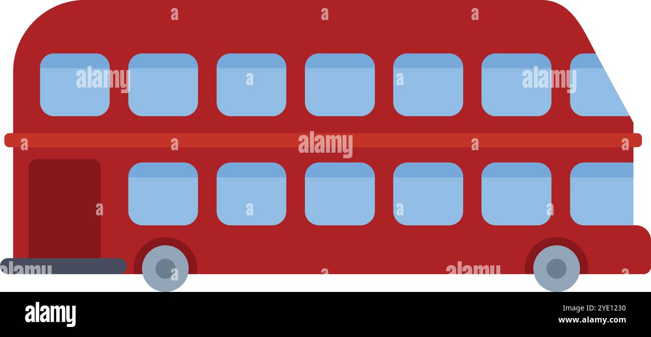 Roter Doppeldeckerbus, der durch die Stadt fährt, ein historisches Symbol von london und england Stock Vektor