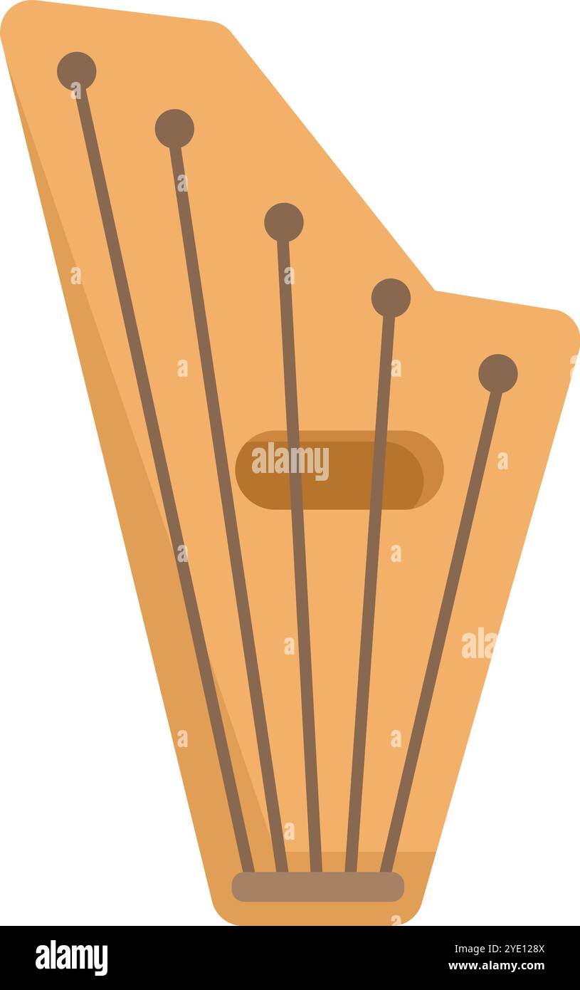 Diese Abbildung zeigt ein lettisches Kokle, ein traditionelles Streichinstrument Stock Vektor
