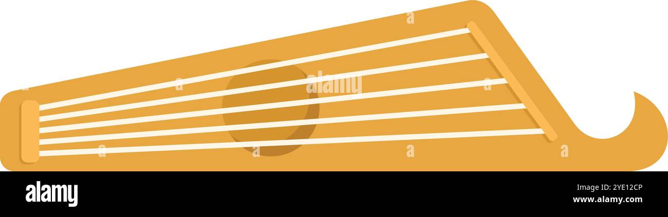 Lettisches Kokle-Streichinstrument wird für ein traditionelles Volkslied gespielt Stock Vektor