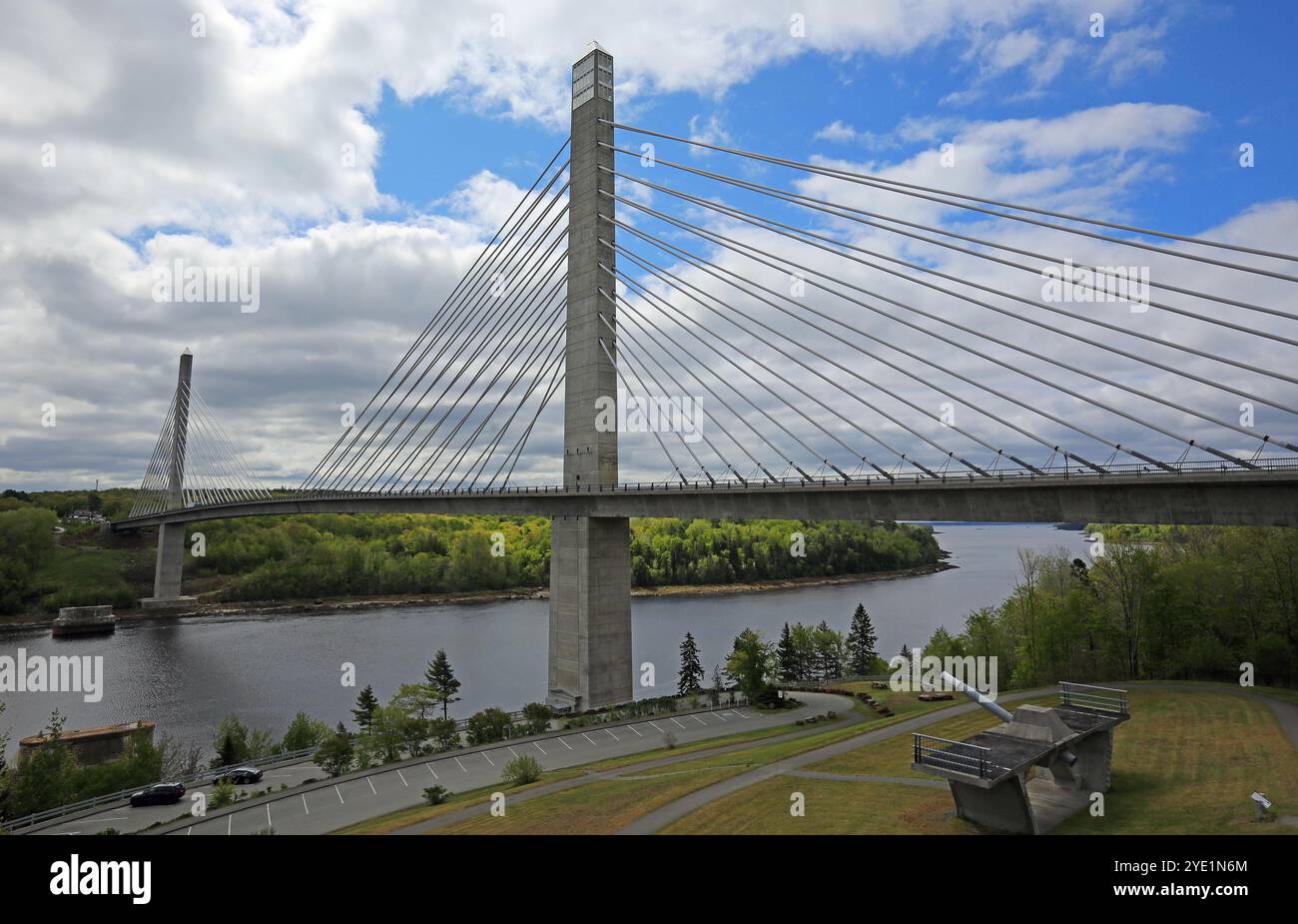 Penobscot River und die Brücke, Maine Stockfoto