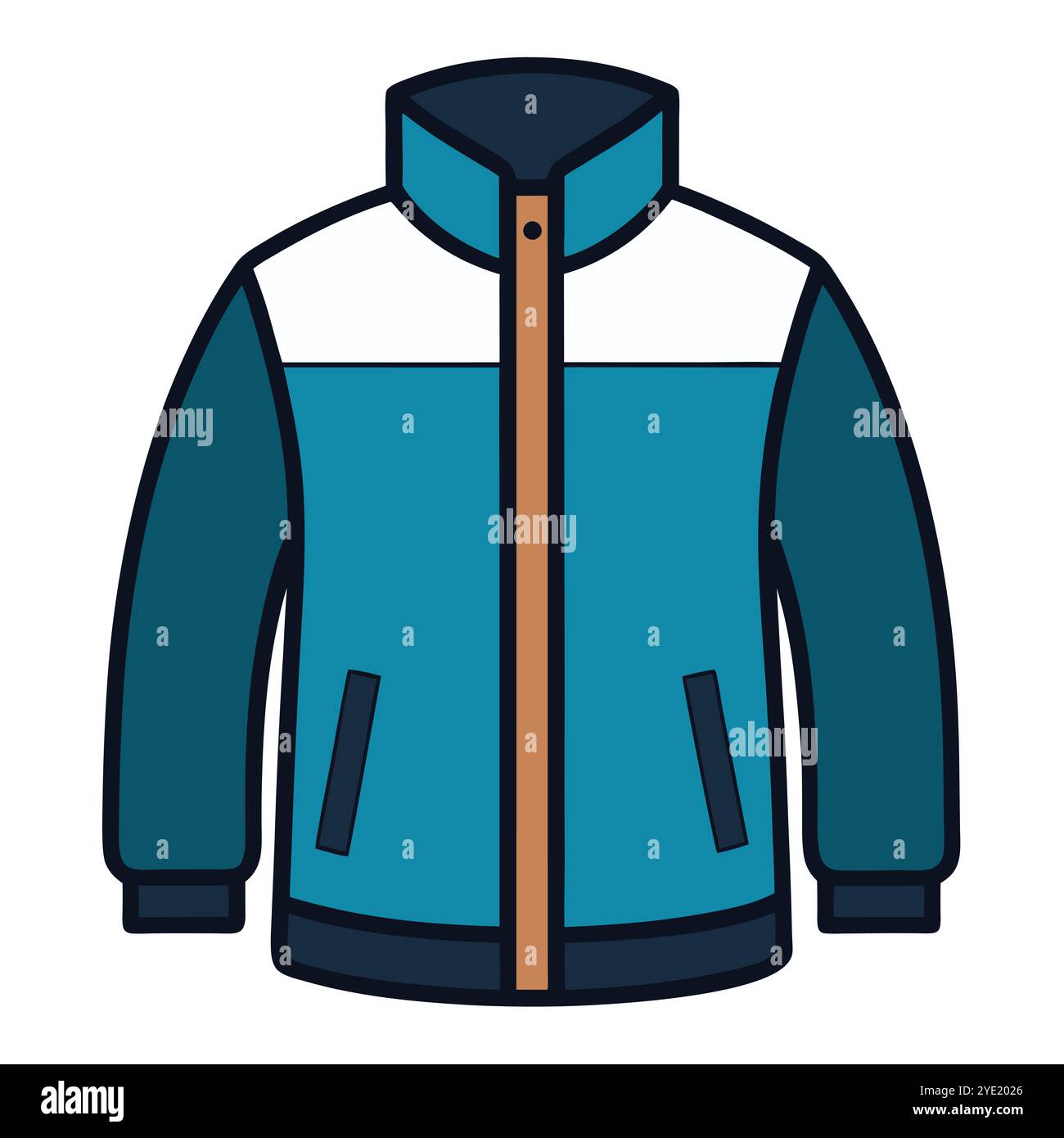 Teal und weiße Winterjacke Vektor-Illustration Stock Vektor