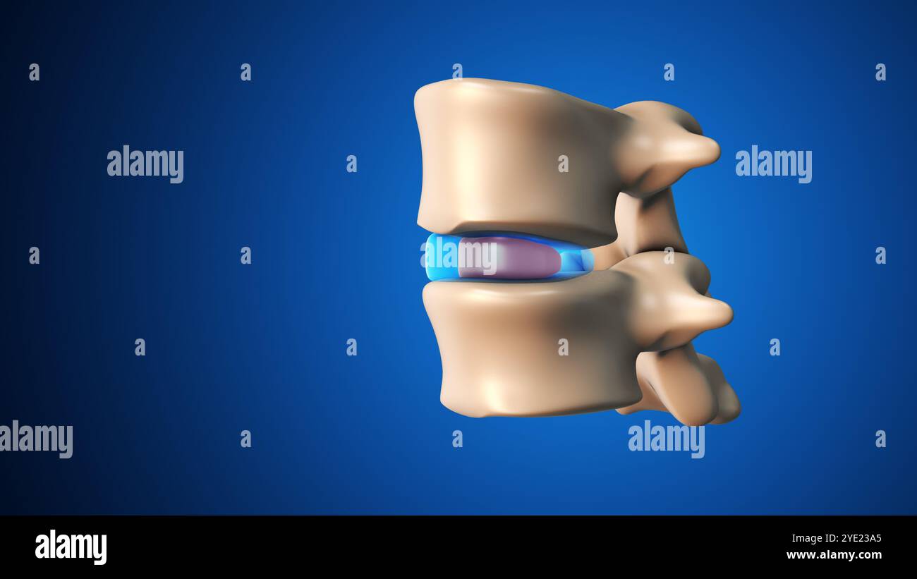 Nucleus pulposus und Annulus fibrosus halten die Rückenmarksunterstützung aufrecht Stockfoto