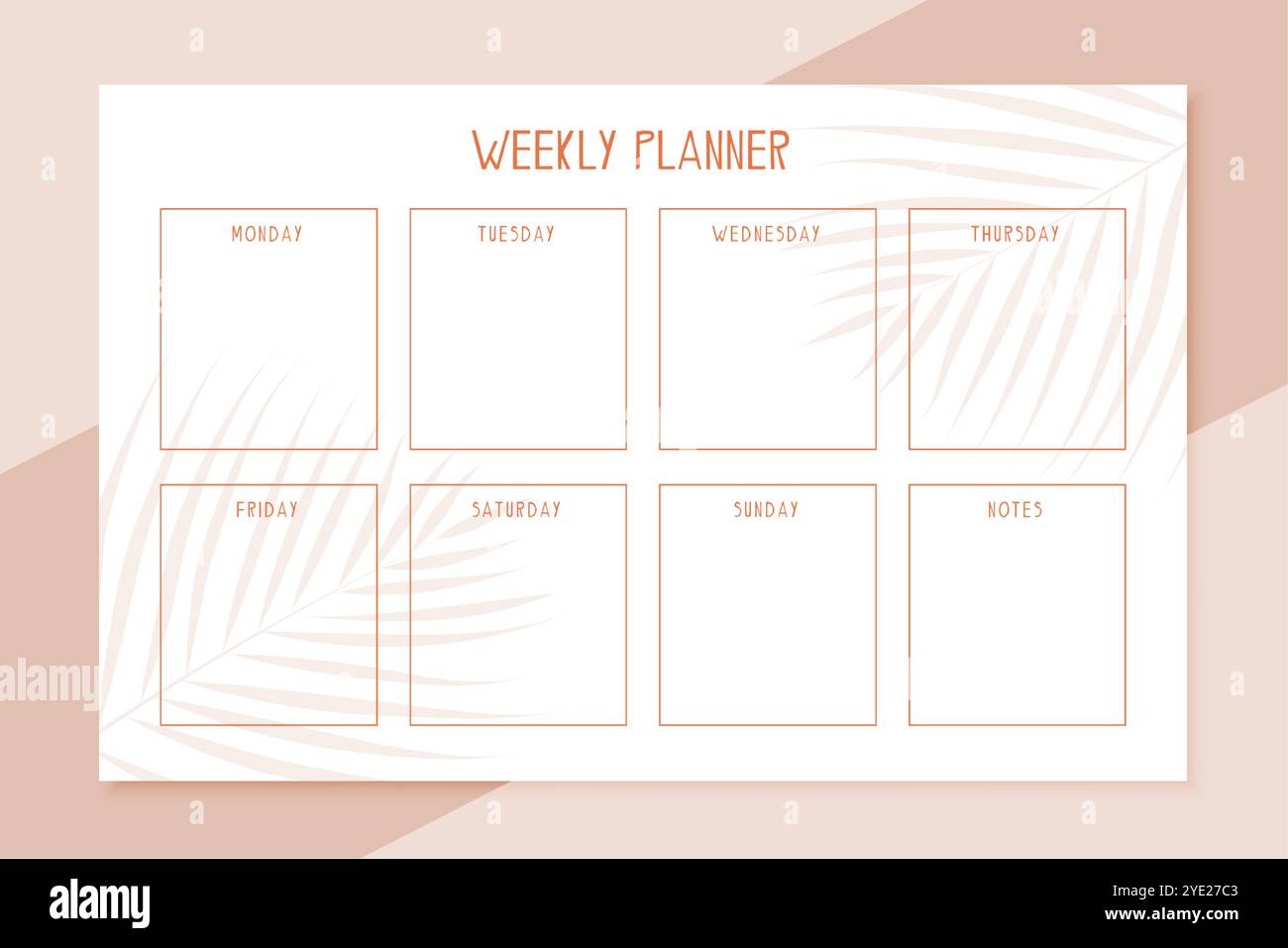 Elegante Planet-Vorlage für wöchentliche Zeitpläne Stock Vektor