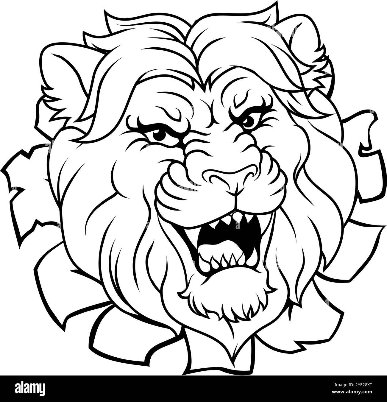 Cartoon-Maskottchen Des Löwen-Tiersportteams Stock Vektor