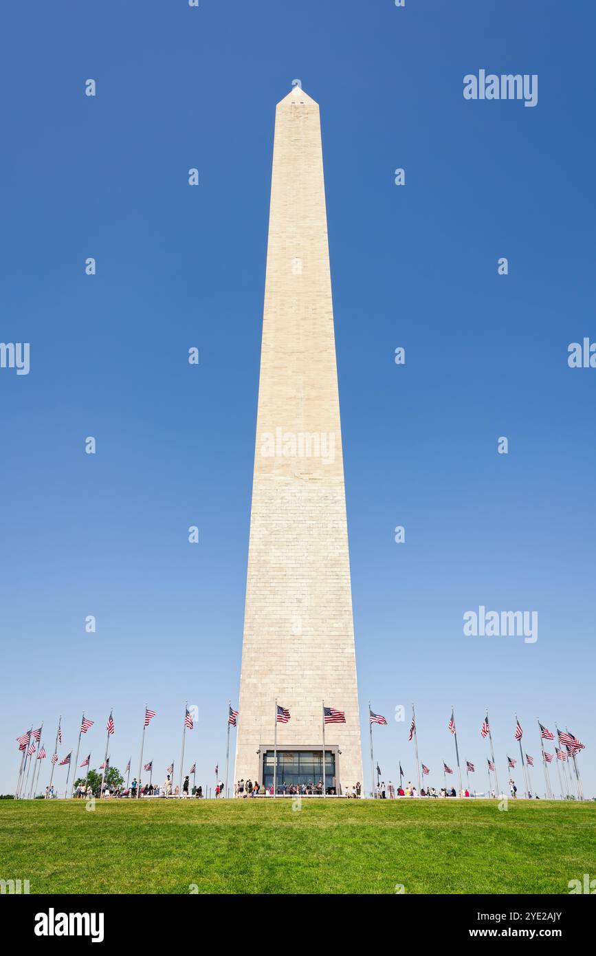 Washington Monument, Obelisk auf der National Mall in Washington, D.C., USA. Präsidentendenkmal zum Gedenken an George Washington. Stockfoto