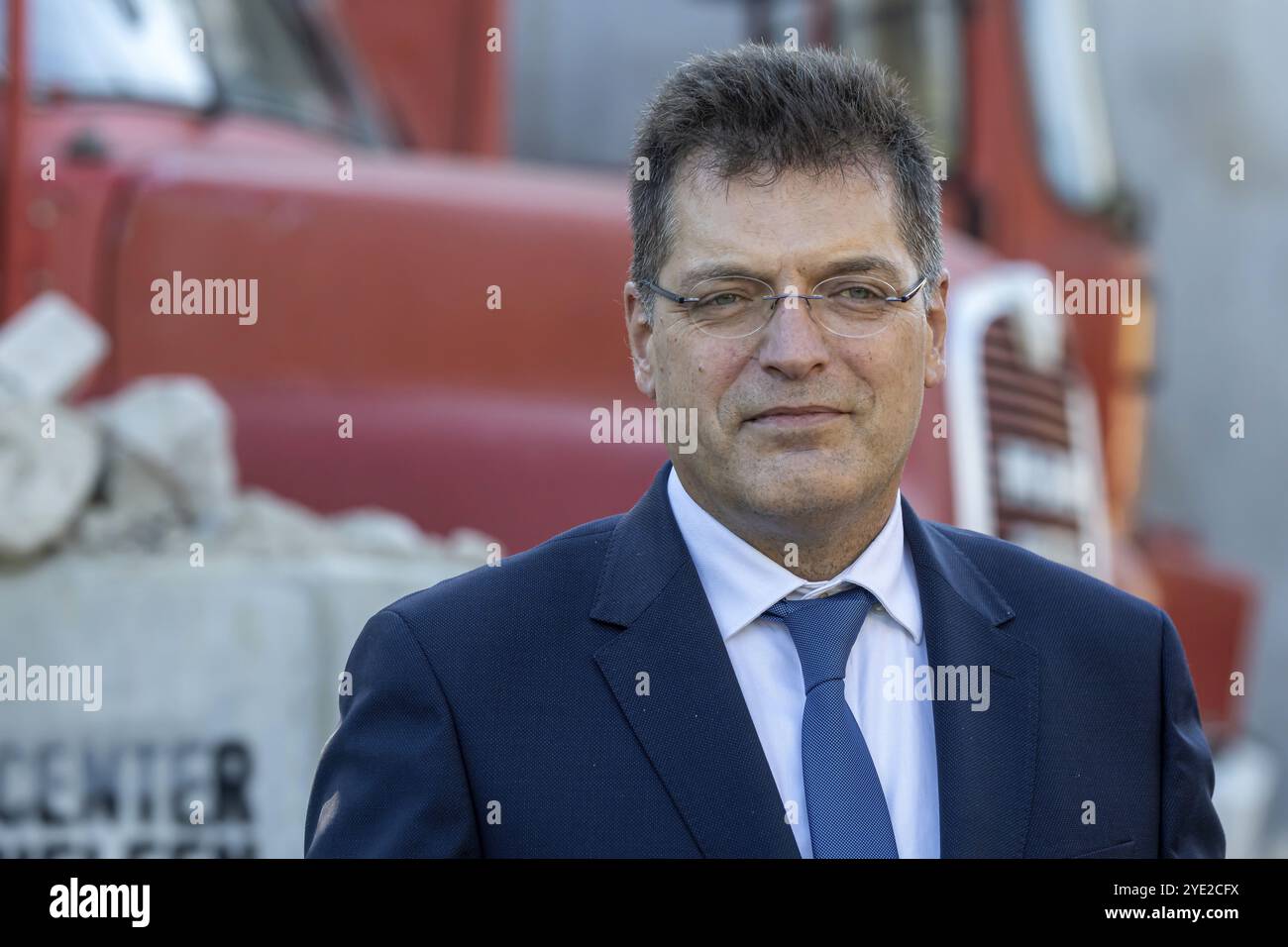 Janez LenarDiD, EU-Kommissar für humanitäre Hilfe und Krisenmanagement, Porträt. Der internationale Katastrophenschutz übt mit mehr als einem Ausmaß aus Stockfoto