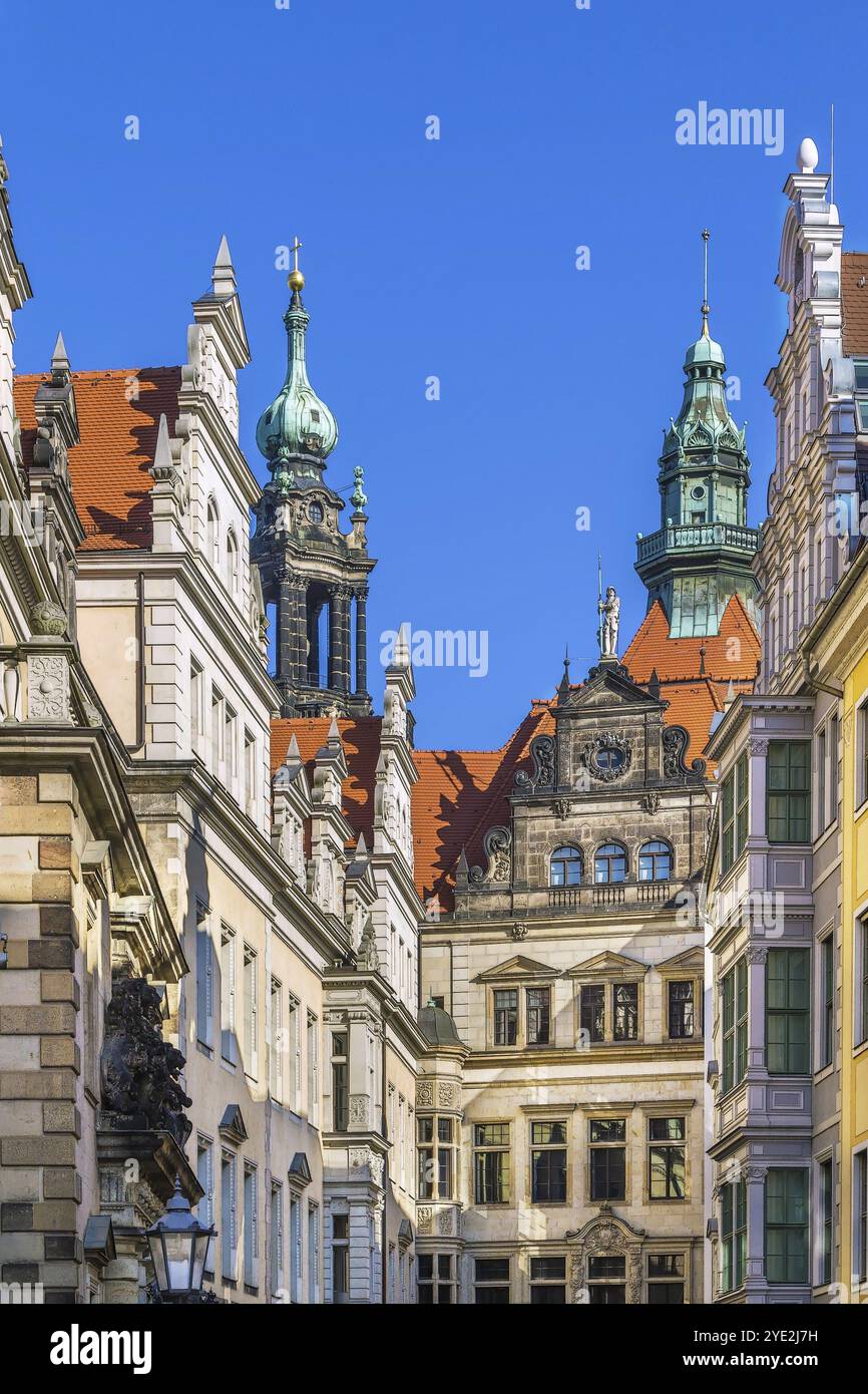 Das Dresdner Schloss oder Königspalast ist eines der ältesten Gebäude in Dresden, Deutschland, Europa Stockfoto