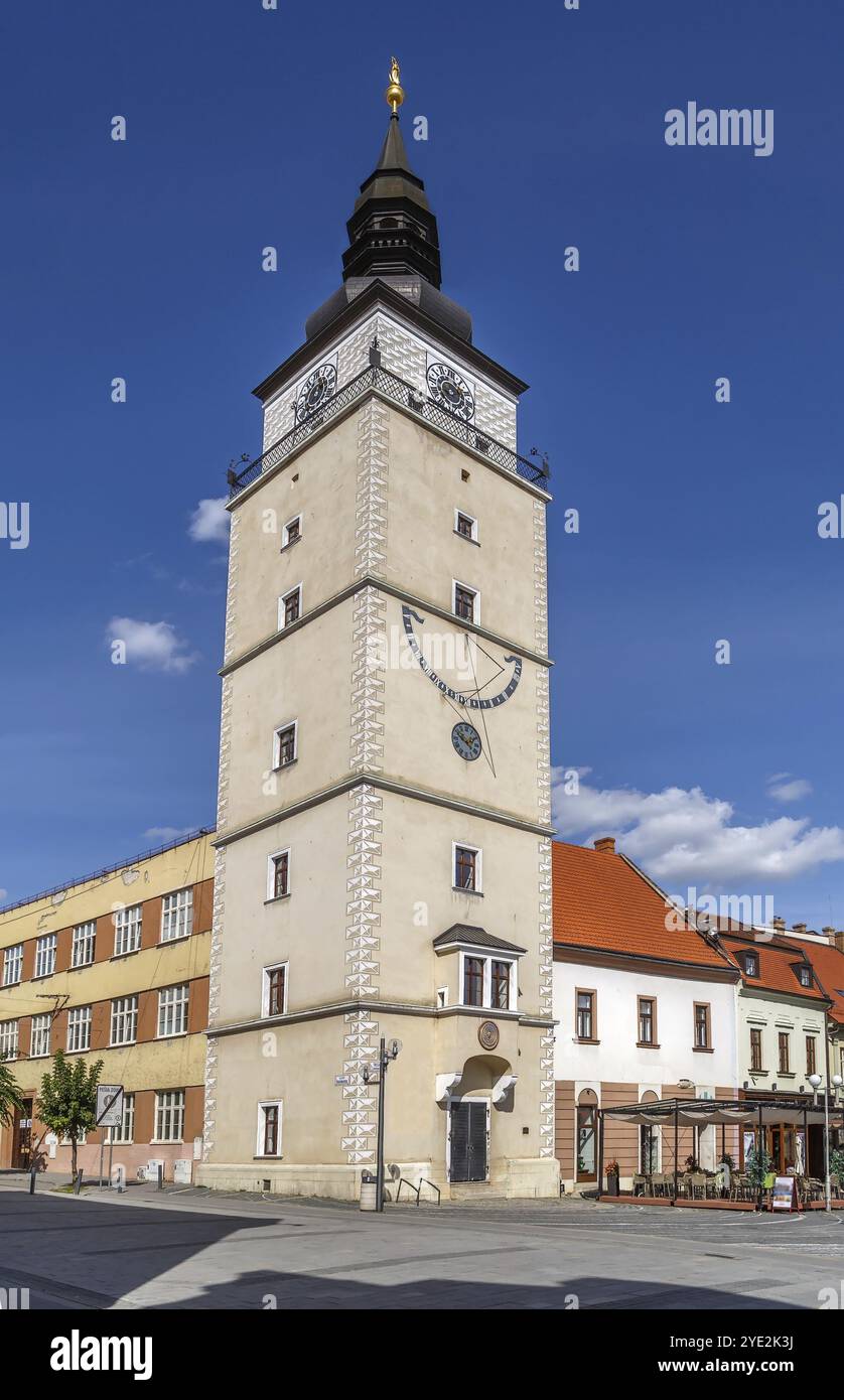 Der Stadtturm ist eines der wichtigsten historischen Denkmäler von Trnava, Slowakei, Europa Stockfoto