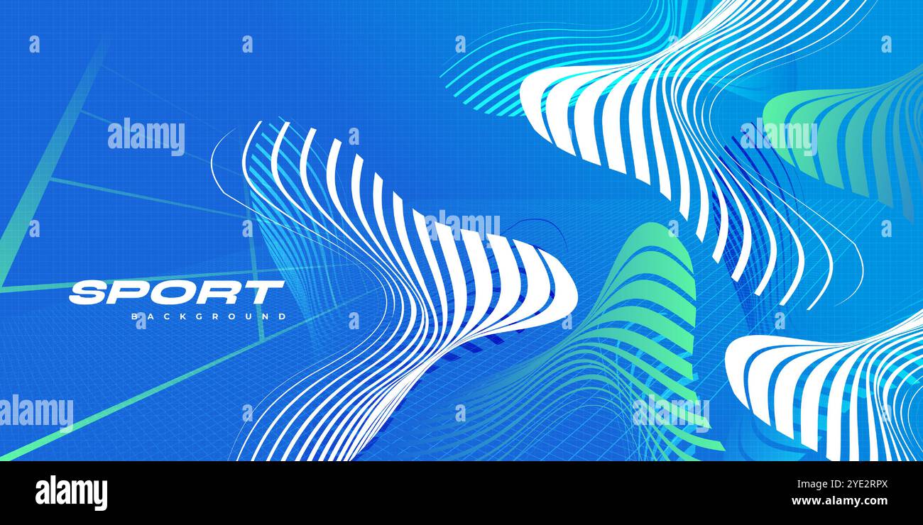 Lebendiger Sport-Hintergrund mit abstrakten Formen und Mustern im Konzept der futuristischen Technologie Stock Vektor