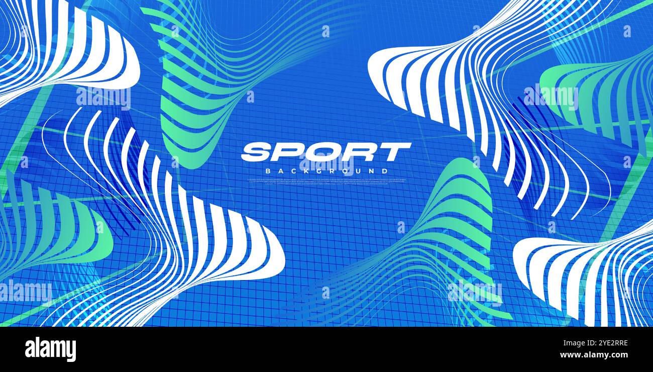 Lebendiger Sport-Hintergrund mit abstrakten Formen und Mustern im Konzept der futuristischen Technologie Stock Vektor