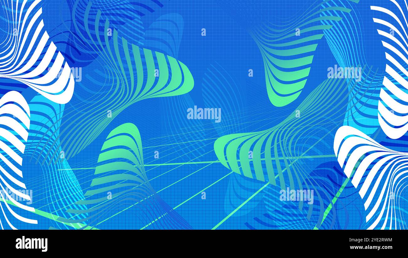 Lebendiger Sport-Hintergrund mit abstrakten Formen und Mustern im Konzept der futuristischen Technologie Stock Vektor