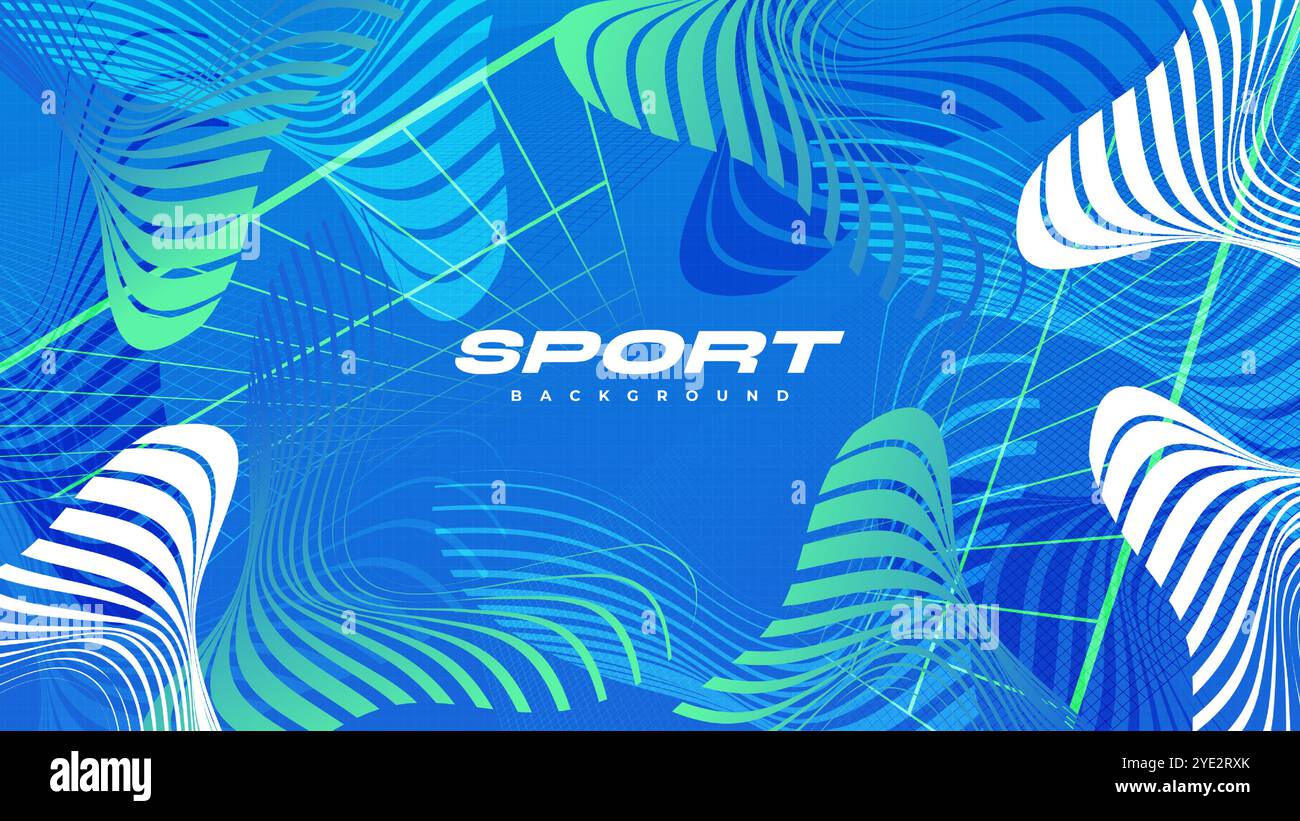 Lebendiger Sport-Hintergrund mit abstrakten Formen und Mustern im Konzept der futuristischen Technologie Stock Vektor
