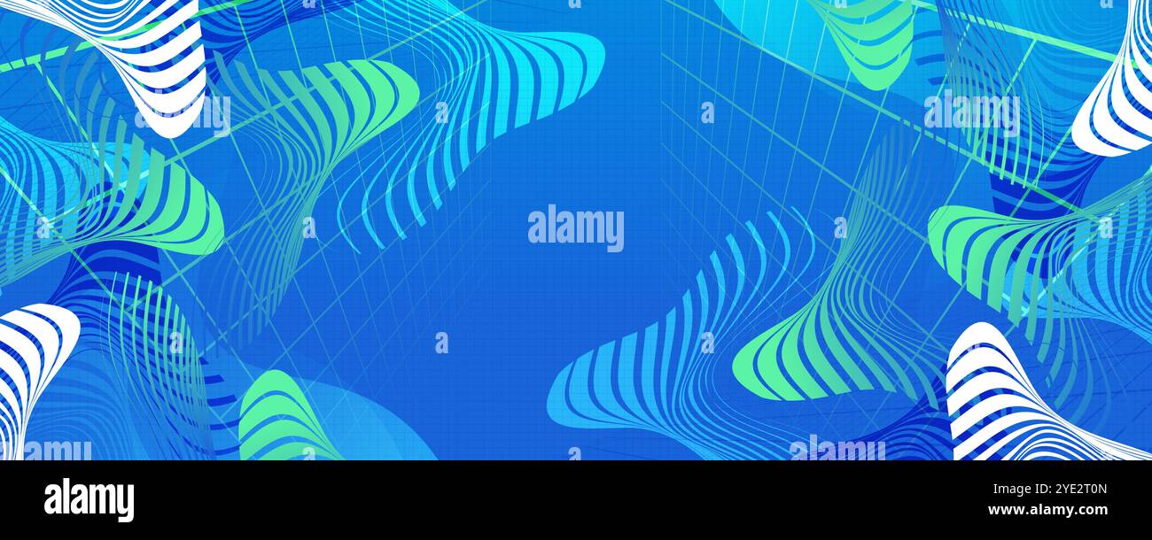 Lebendiger Sport-Hintergrund mit abstrakten Formen und Mustern im Konzept der futuristischen Technologie Stock Vektor