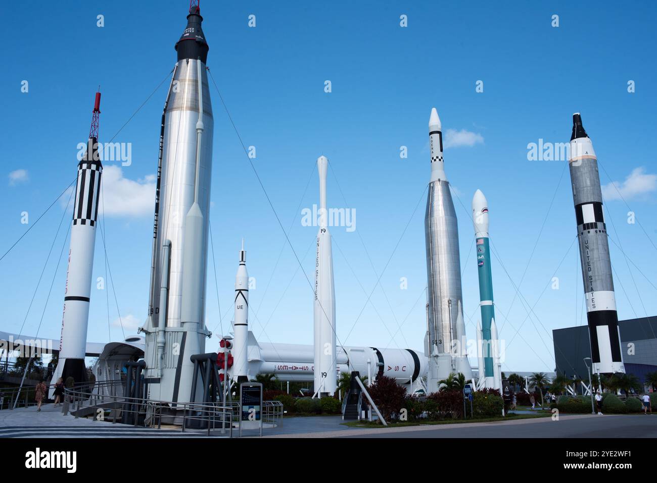 The Rocket Garden im Kennedy Space Center, Cape Canaveral, Florida, USA im Oktober 2024 Stockfoto