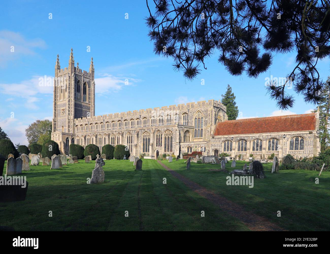 Holy Trinity Church, Long Melford, Suffolk England. Eine der schönsten gotischen Kirchen des Landes Stockfoto