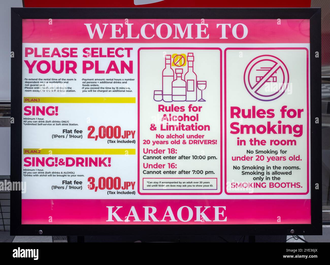 Karaoke Bar Werbung Osaka Japan Stockfoto