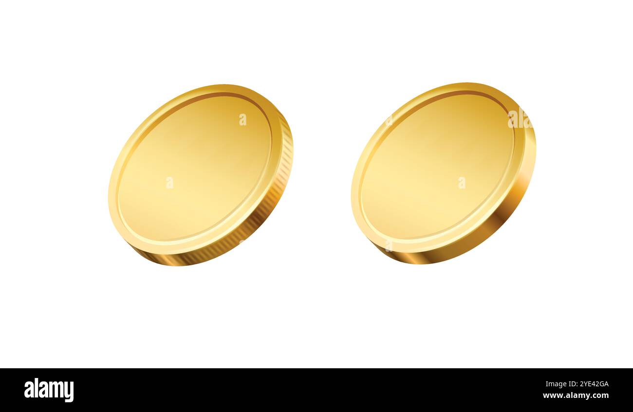 Goldmünze. Geld. Finanz-, Investitions- und Sparkonzept. Spielelemente. Stock Vektor