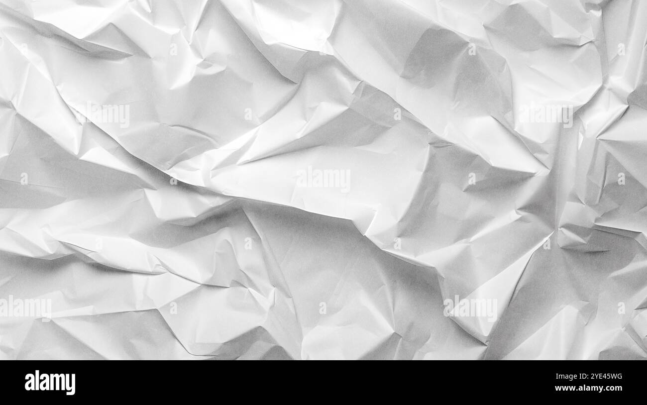 Weißes Papierblatt Textur Karton Hintergrund.zerknittert weißes Papier Textur Hintergrund. Stockfoto