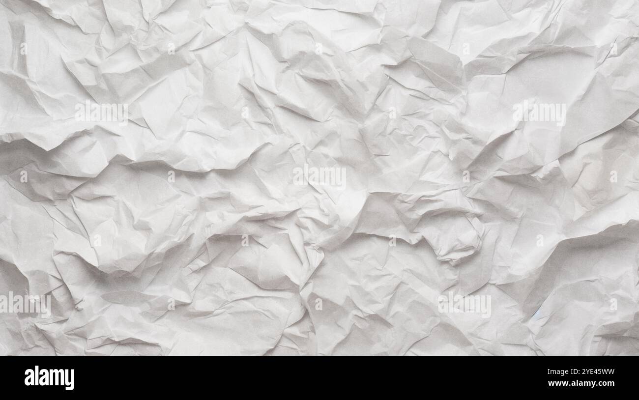 Weißes Papierblatt Textur Karton Hintergrund.zerknittert weißes Papier Textur Hintergrund. Stockfoto