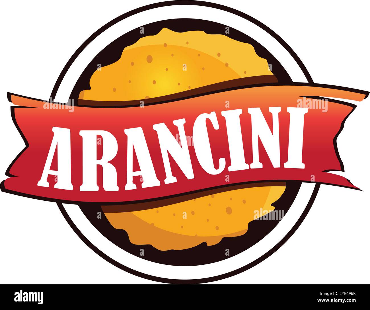 Arancini ist ein einfaches und majestätisches Logo für Lebensmittel Stock Vektor