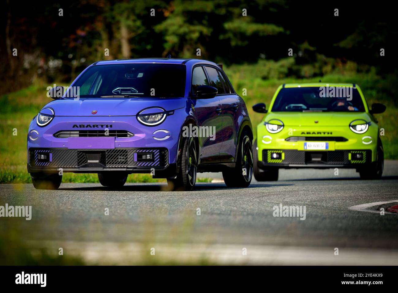 Balocco, Italien. Oktober 2024. Abarth 600e Media Drive in Balocco, Nordwesten Italiens - Dienstag, 29. Oktober 2024. Sport - Fußball (Foto: Spada/Lapresse) Credit: LaPresse/Alamy Live News Stockfoto