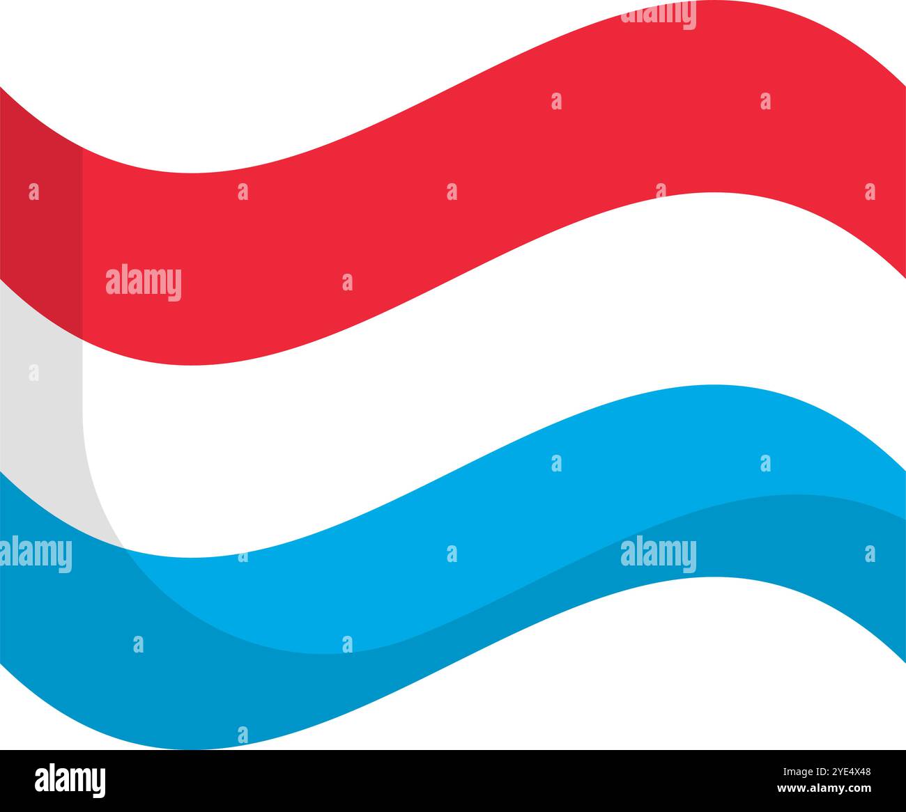 Flatterndes Luxemburger Flaggensymbol. Editierbarer Vektor. Stock Vektor