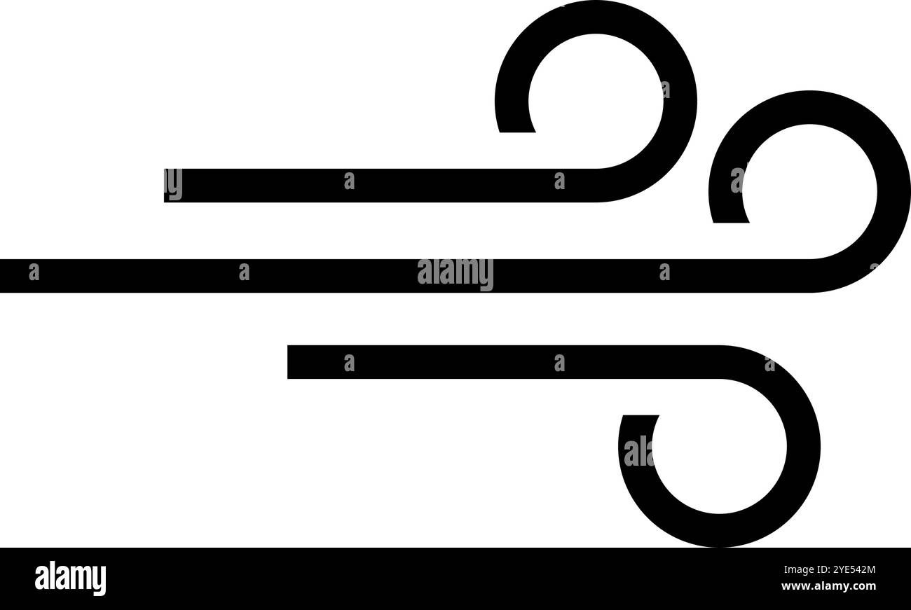 Windsymbol. Brise-Symbol. Editierbarer Vektor. Stock Vektor