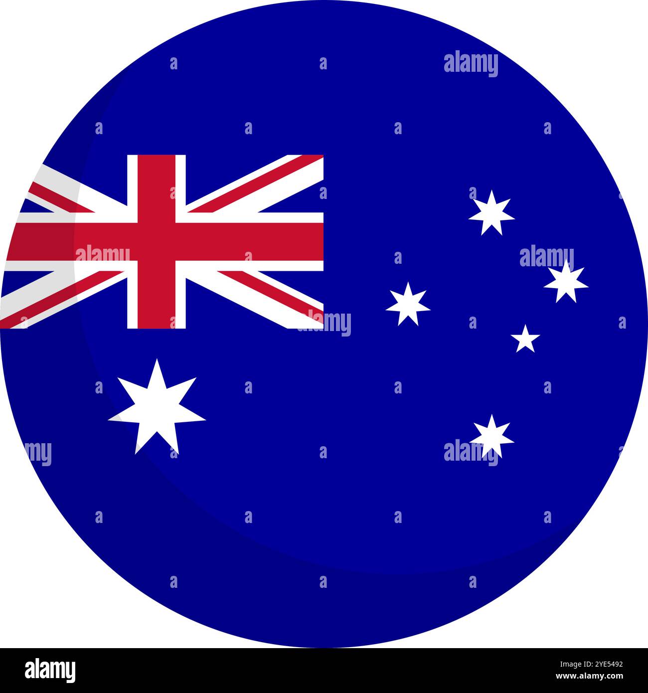 Rundes Symbol für australische Flagge. Editierbarer Vektor. Stock Vektor