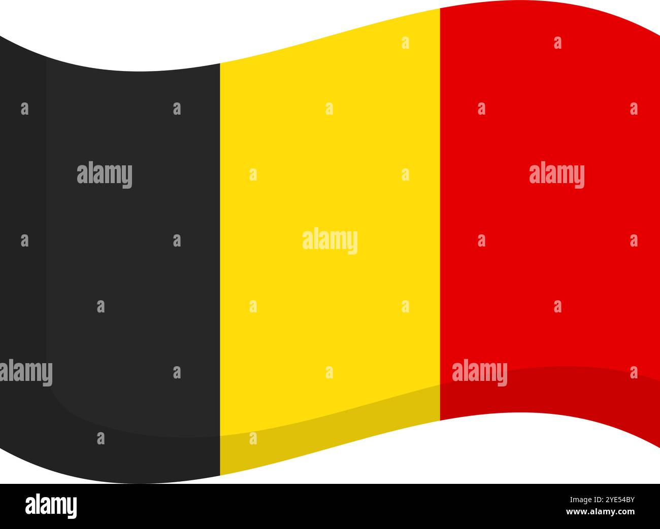 Flatterndes belgisches Flaggensymbol. Flatternde belgische Flagge. Editierbarer Vektor. Stock Vektor