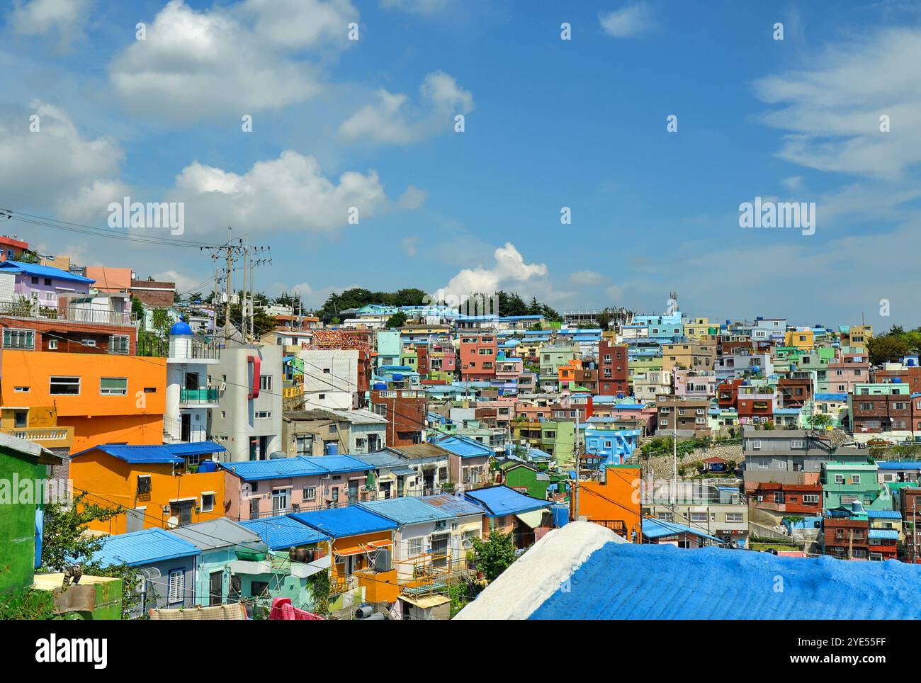 Gamcheon Culture Village (Koreanisch 감천문화마을) ist eine Stadt im südkoreanischen Stadtteil Gamcheon-dong im Bezirk Saha in Busan. Stockfoto