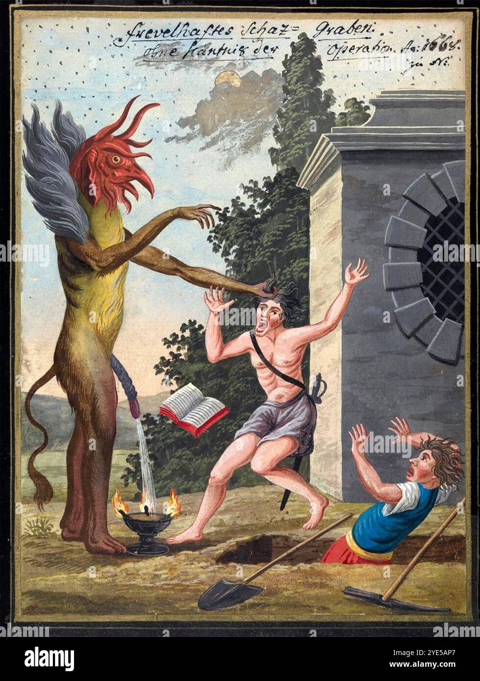 Compendium rarissimum totius Artis Magicae sistematisatae per celeberrimos Artis hujus Magistros in 1792 (Original 1057) - Dämon Stockfoto