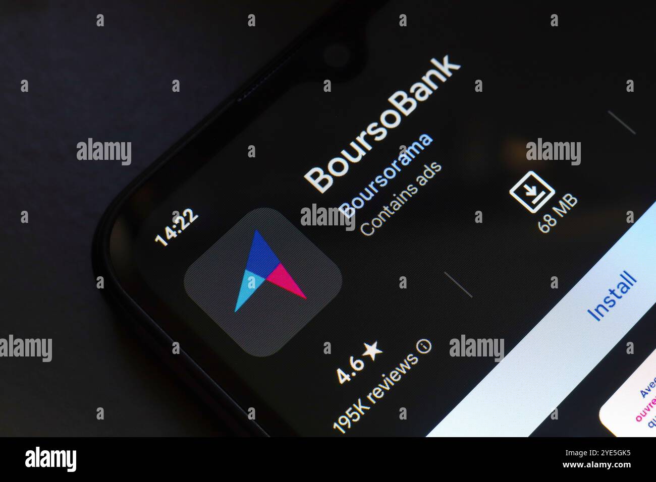 29. Oktober 2024, Brasilien. In dieser Abbildung wird das Logo der BoursoBank App auf einem Smartphone-Bildschirm angezeigt Stockfoto