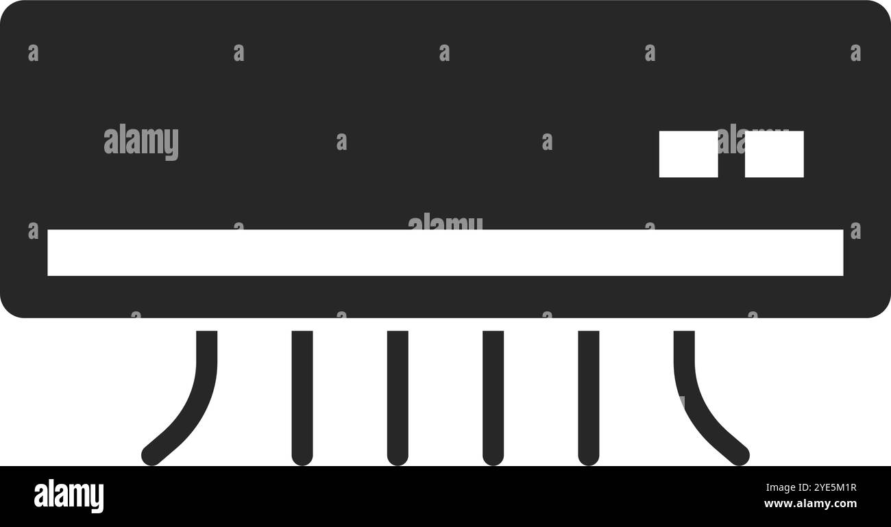 AC-Silhouette-Symbol. Klimaanlagen. Editierbarer Vektor. Stock Vektor