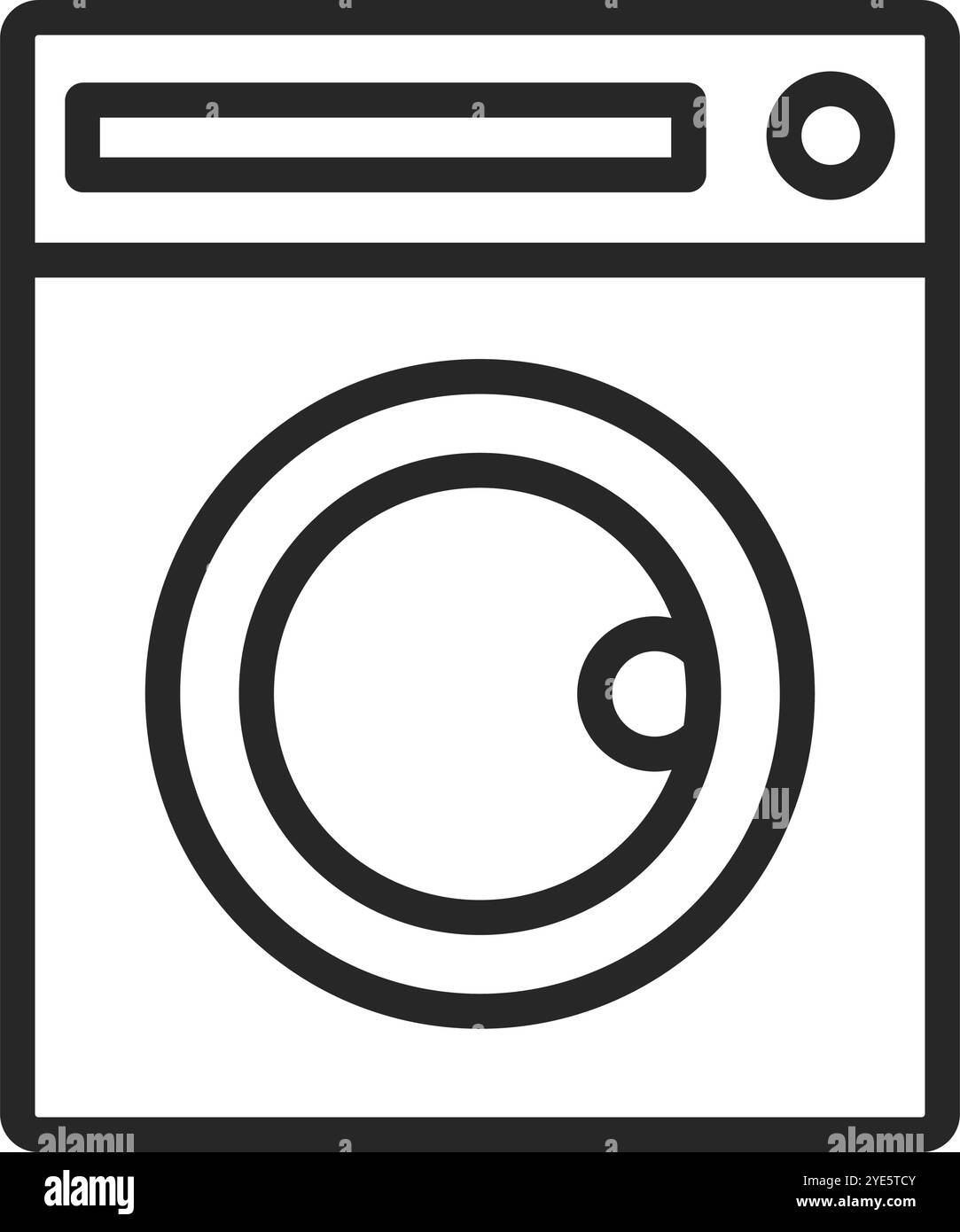 Frontlader-Waschmaschine. Wäscherei. Editierbarer Vektor. Stock Vektor