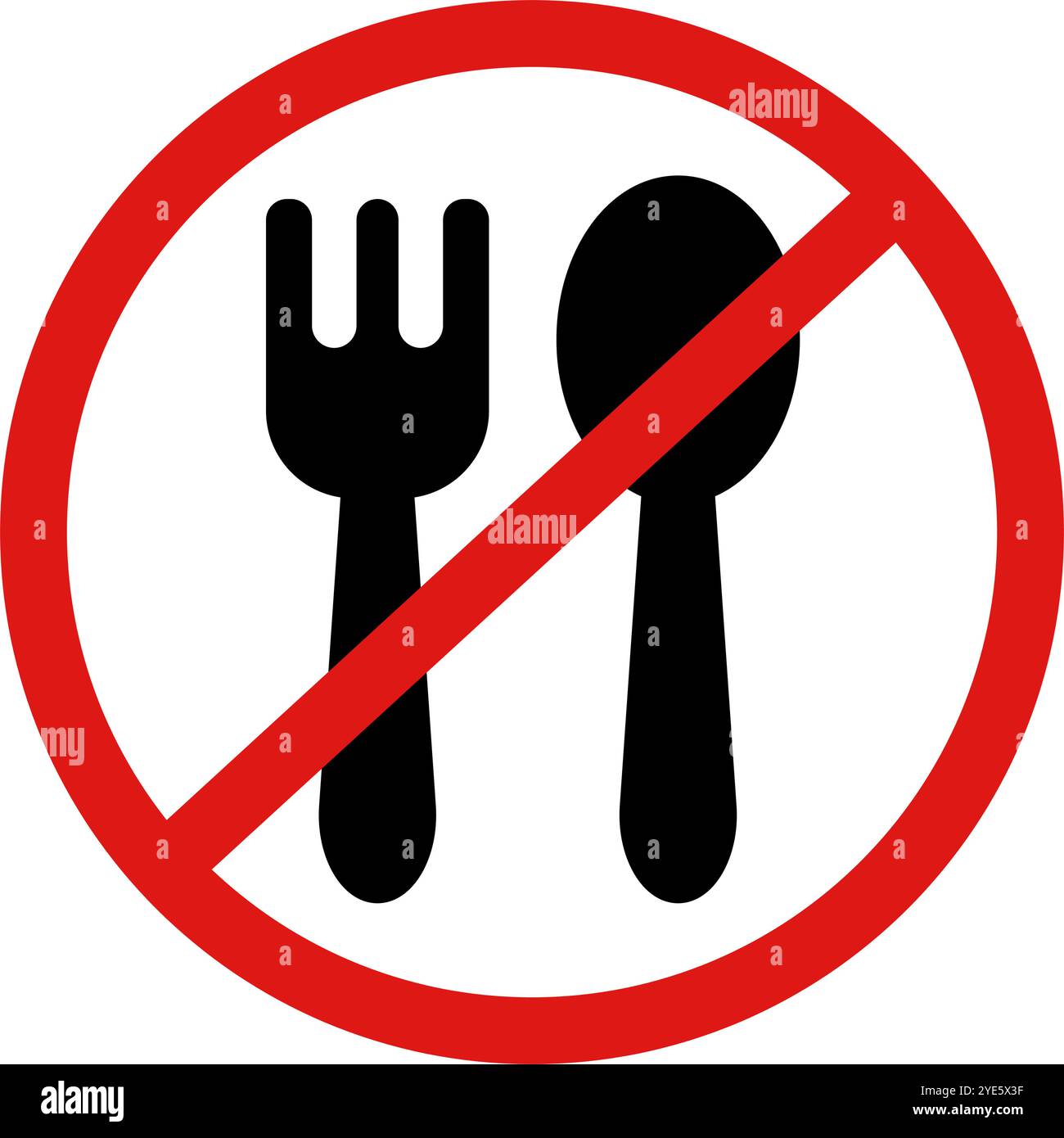 Schild „kein Essen erlaubt“. Kein Essensschild. Editierbarer Vektor. Stock Vektor