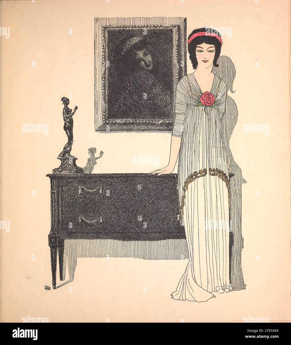 Die Kleider von Paul Poiret, französischer Modedesigner. Vintage French Fashion Illustration von Paul Iribe, 1908 Stockfoto