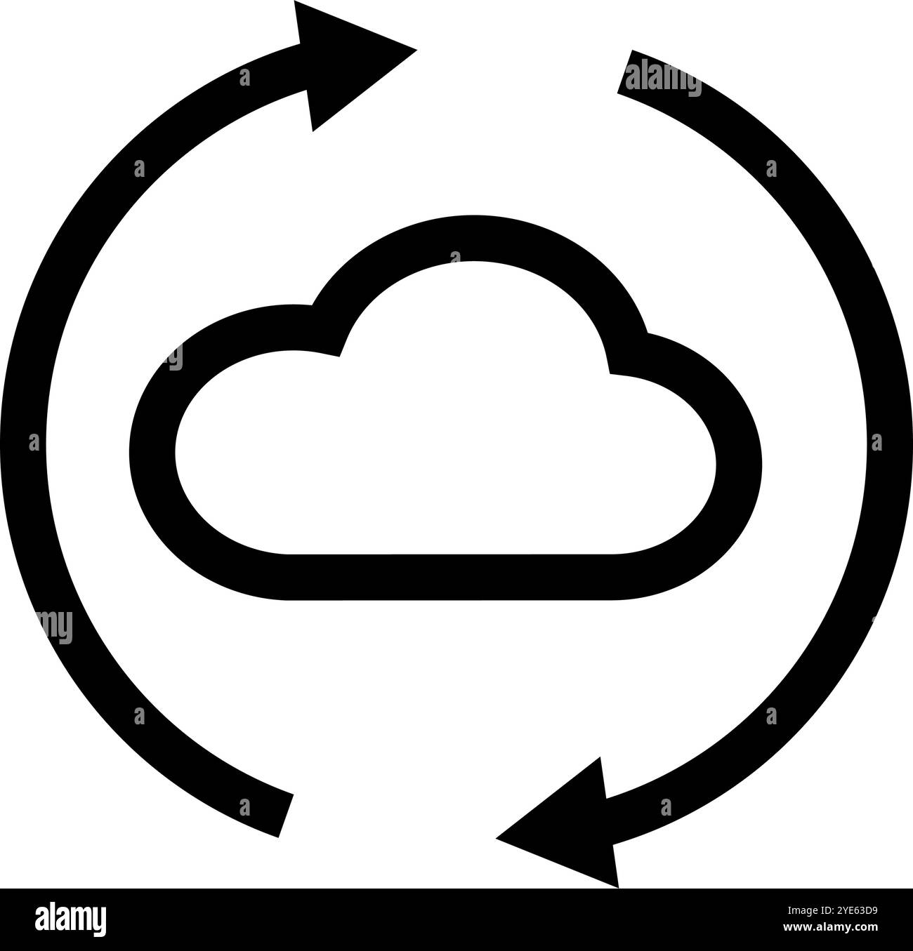 Symbol für einfaches Cloud-Backup. Synchronisierung von Cloud-Speicher. Editierbarer Vektor. Stock Vektor
