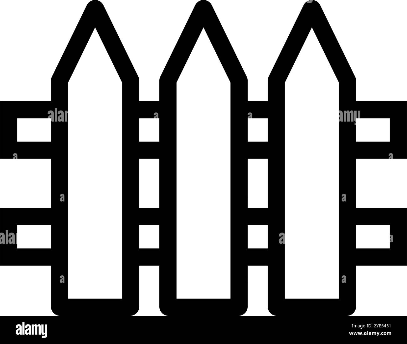 Symbol für einfachen Zaun. Barrieresymbol. Editierbarer Vektor. Stock Vektor