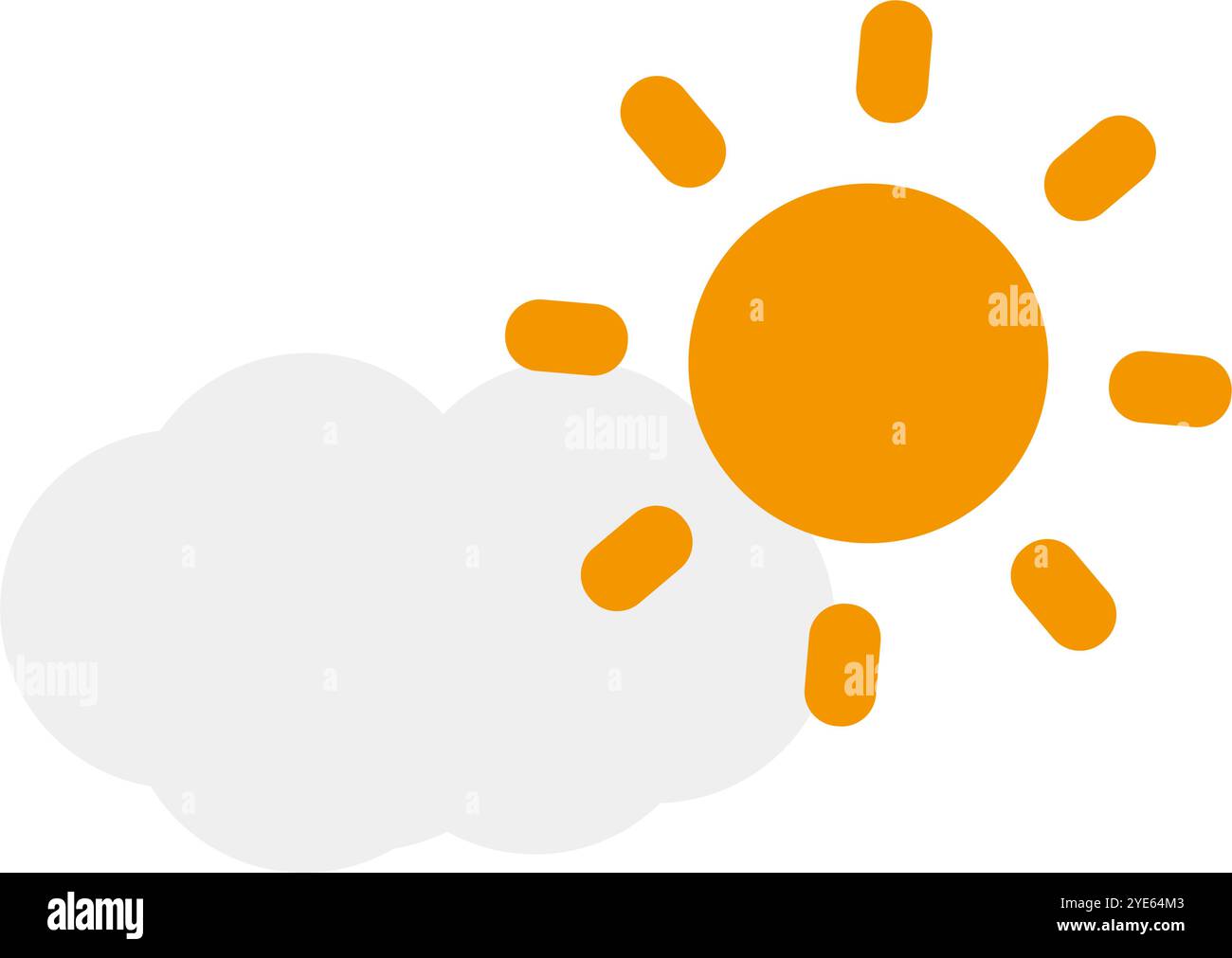 Einfaches Symbol für Wolken und Sonne. Editierbarer Vektor. Stock Vektor