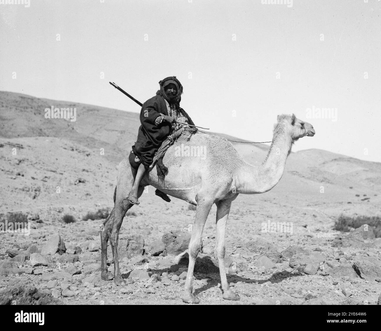 Kostüme, Charaktere usw. Beduinen reiten Kamel, um 1920 Stockfoto